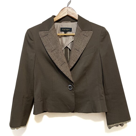 Escada Virgin Wool & Silk Oak Blazer - Picture 1 of 7